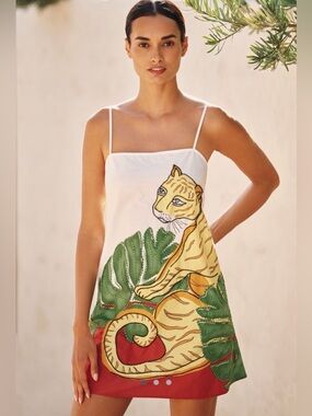 Anthropologie x Celandine Wild Tropics Tie-Back Shift Dress NWT